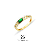 14K Gold Baguette Emerald Ring