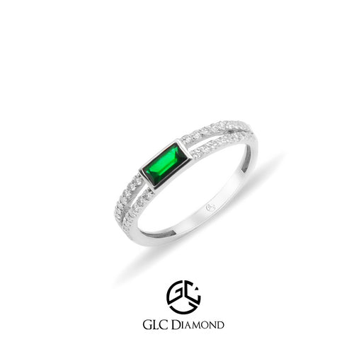 14K Gold Baguette Emerald Ring