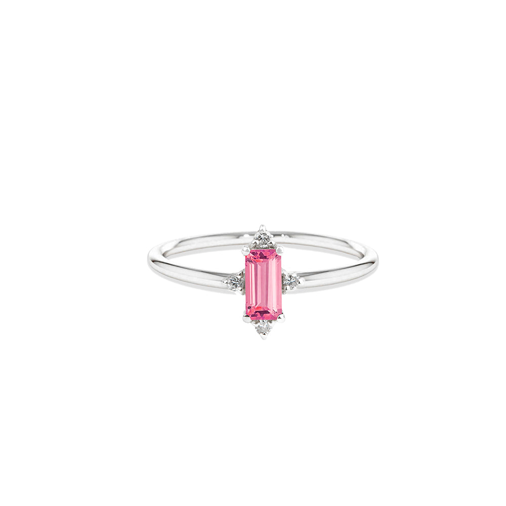 Pink Sapphire Baguette Ring