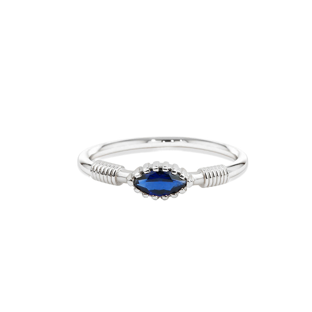 14K Gold Solitaire Sapphire Ring