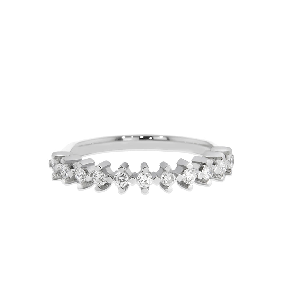 14K Gold Diamond Cluster Band