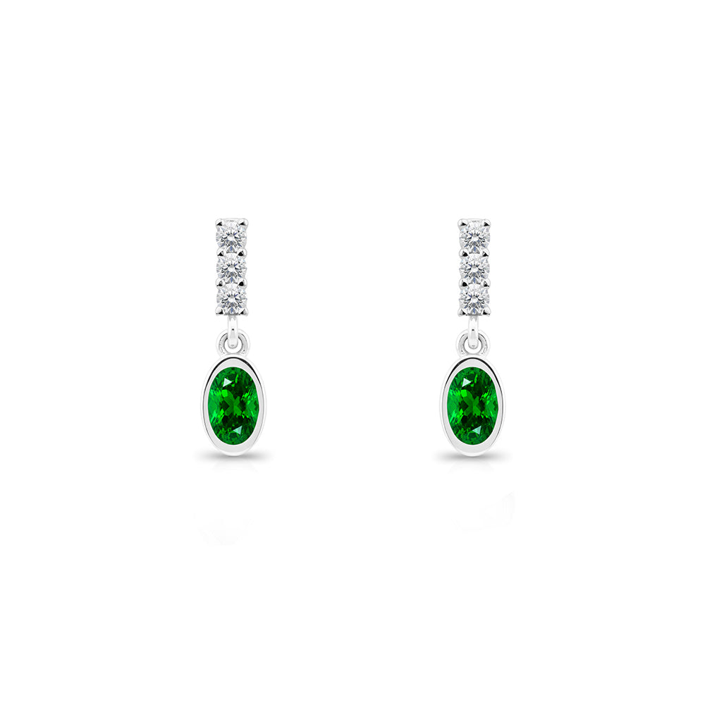 Oval Emerald Earrings