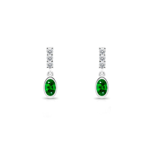 Oval Emerald Earrings