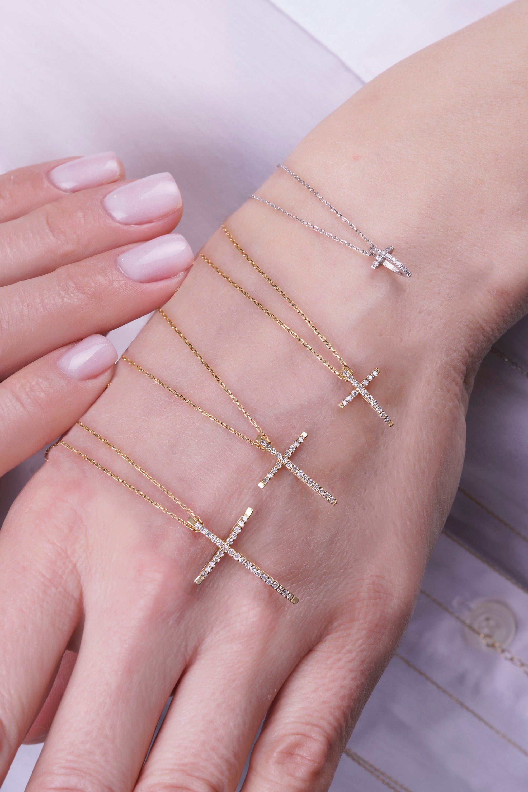 Contemporary Diamond Cross Necklace