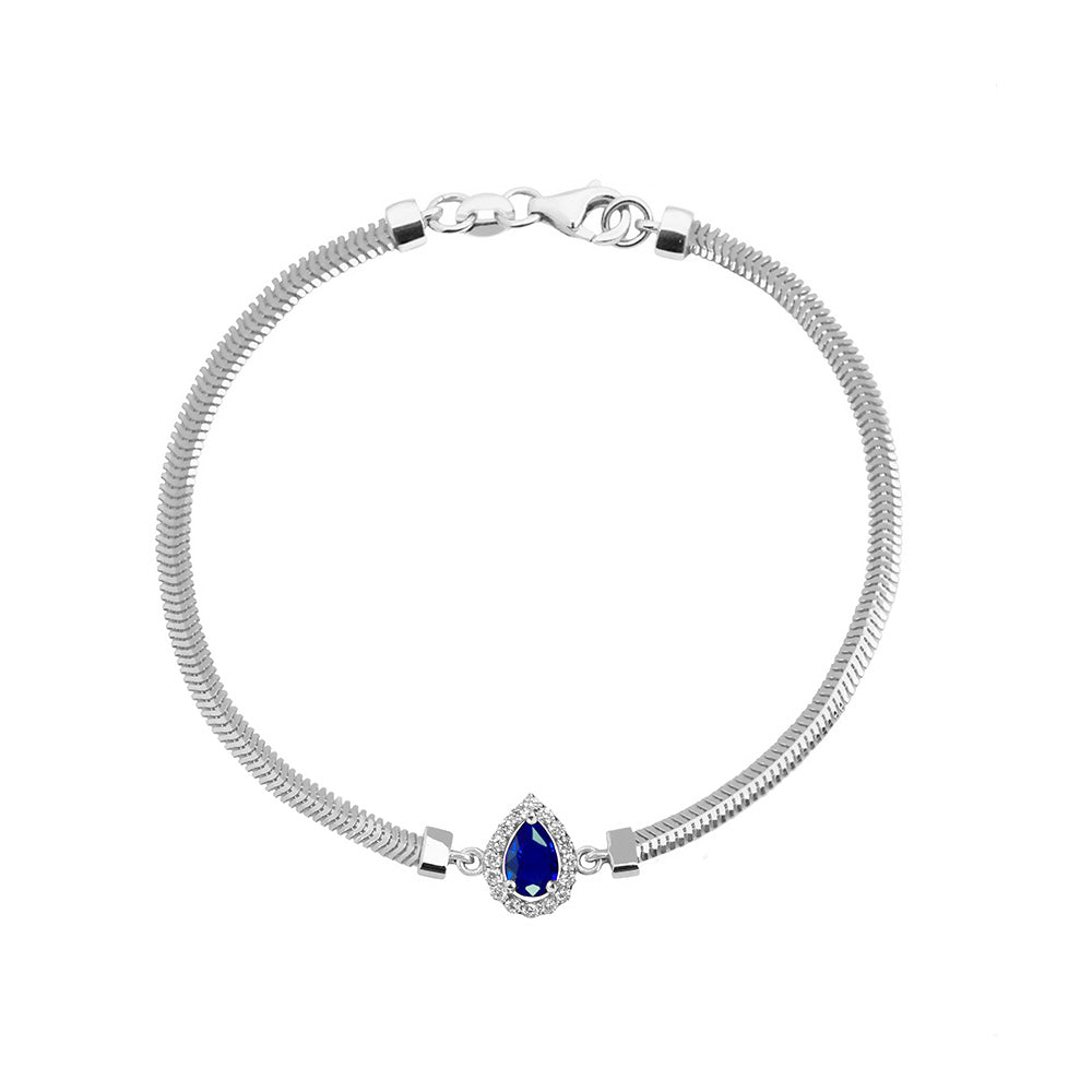 14K Gold Pear Sapphire Bracelet / Anniversary Gift