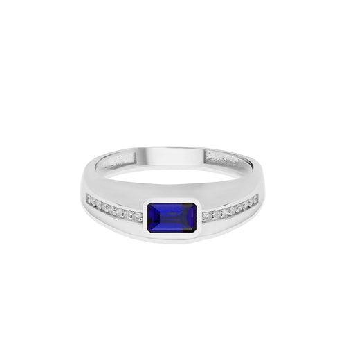 14K Gold Natural Sapphire Band Ring