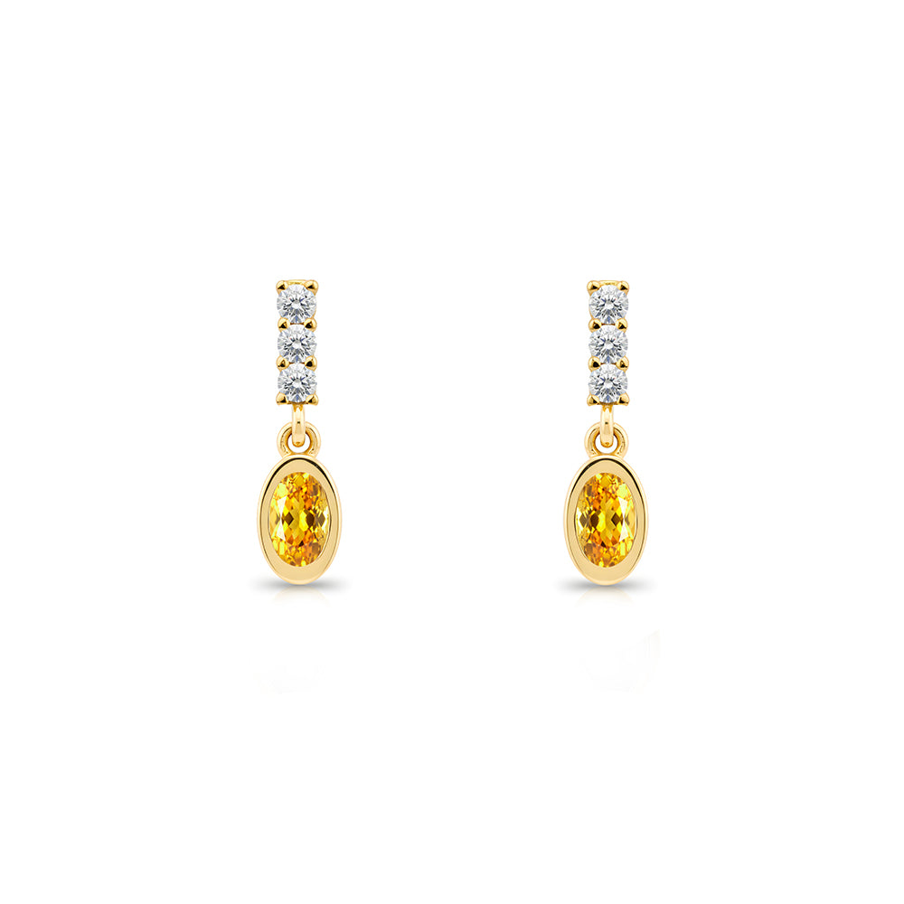 Oval Citrine Earrings