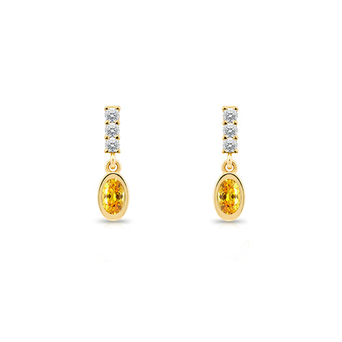 Oval Citrine Earrings
