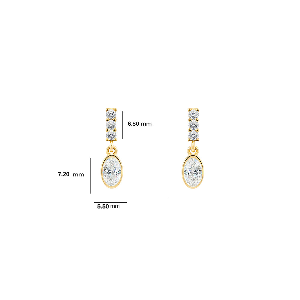 Oval White Sapphire Earrings