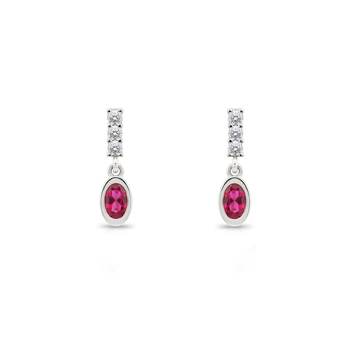 Oval Ruby Earrings