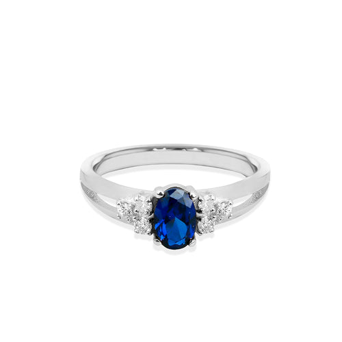 Oval Blue Sapphire Ring