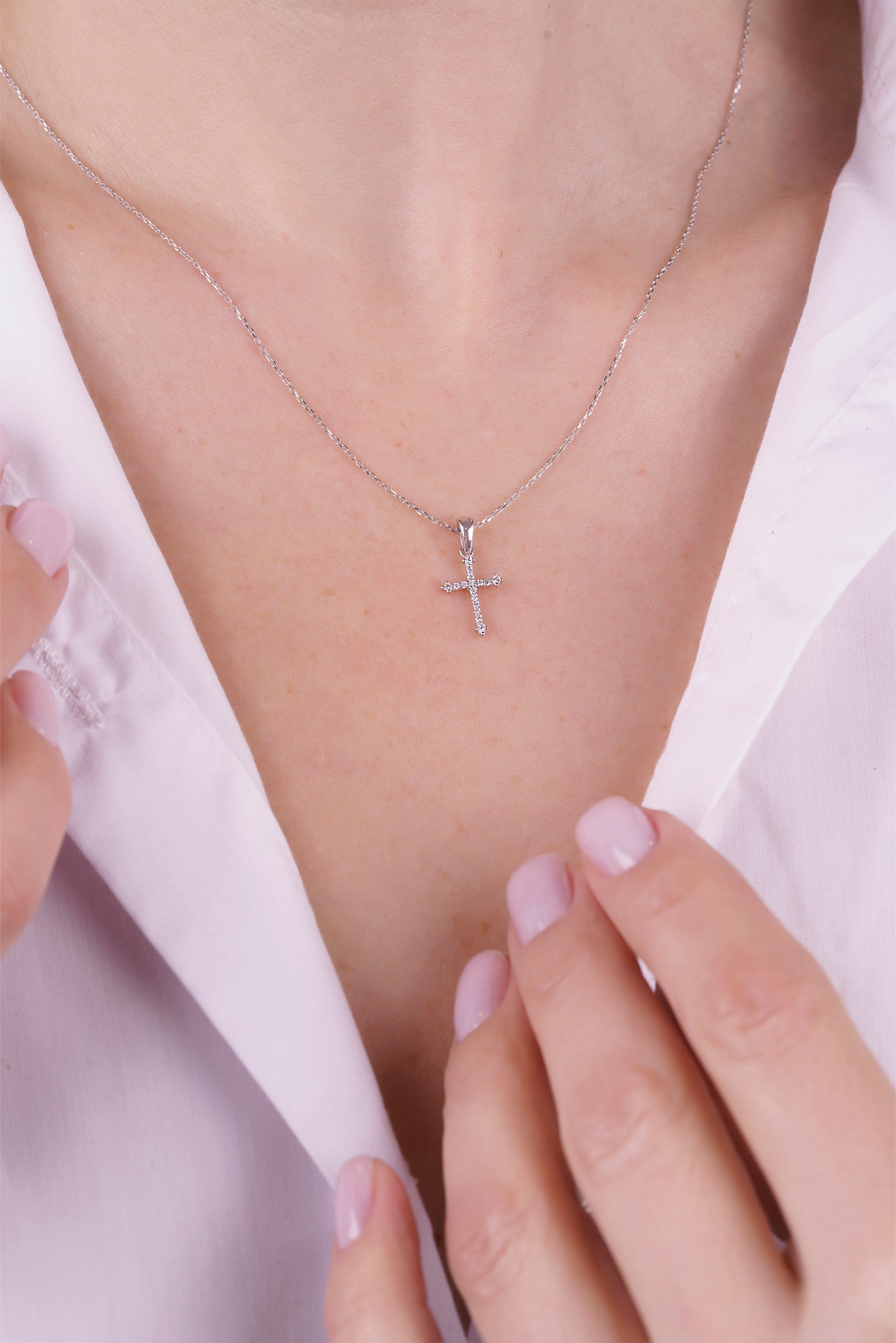 14K Gold Diamond Faith Pendant / Anniversary Gift for Her