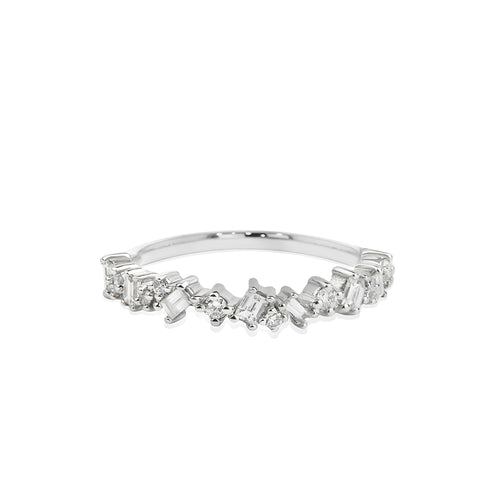 14K Gold Mixed Cut Diamond Band
