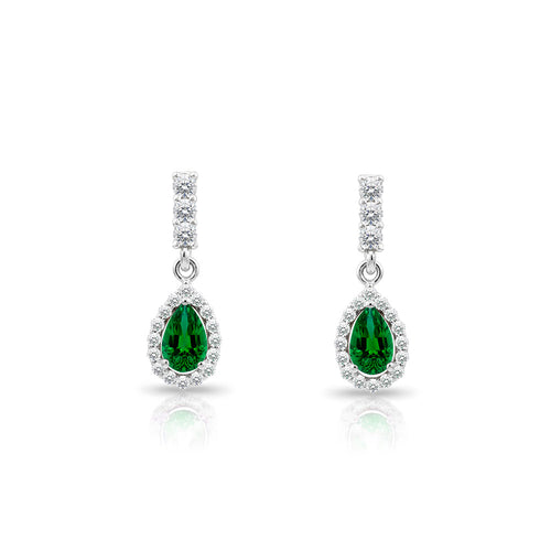 14K Gold Emerald Earrings