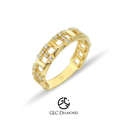 14k Solid Gold Chain Ring Women