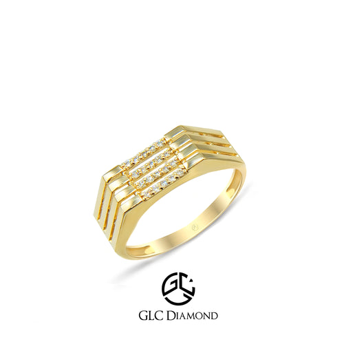 Modern Geometric Diamond Ring