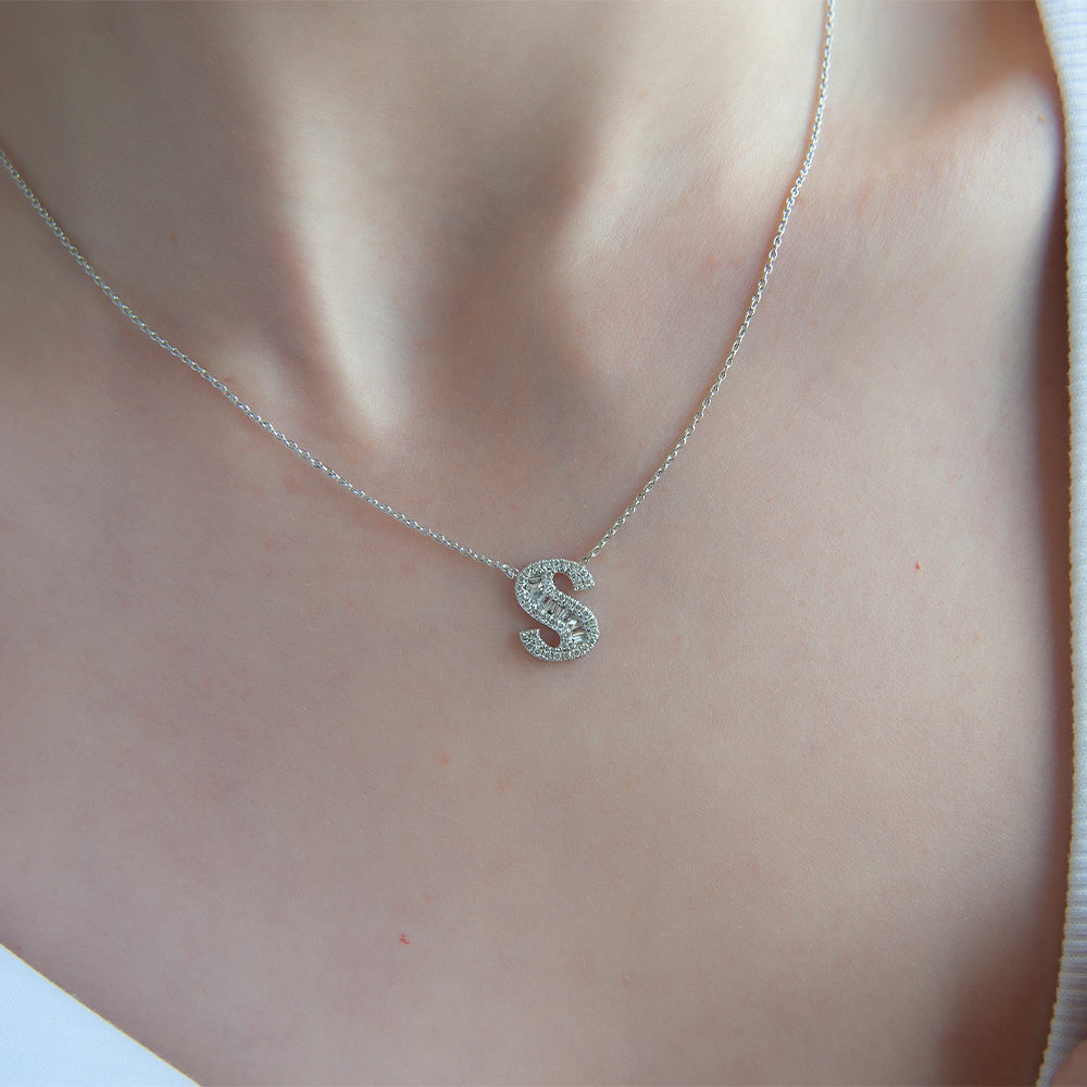 Diamond Letter S Necklace