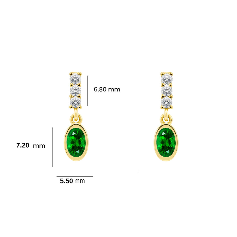 Oval Emerald Earrings