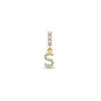 Diamond Initial S Drop Earring
