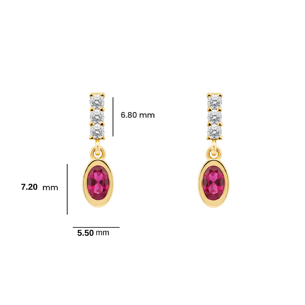 Oval Ruby Earrings
