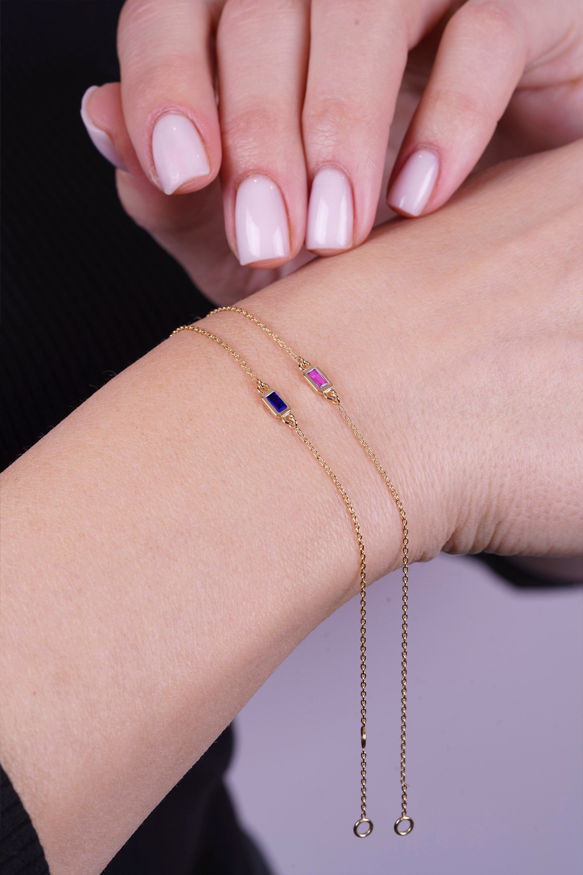 Handmade Baguette Sapphire Bracelet