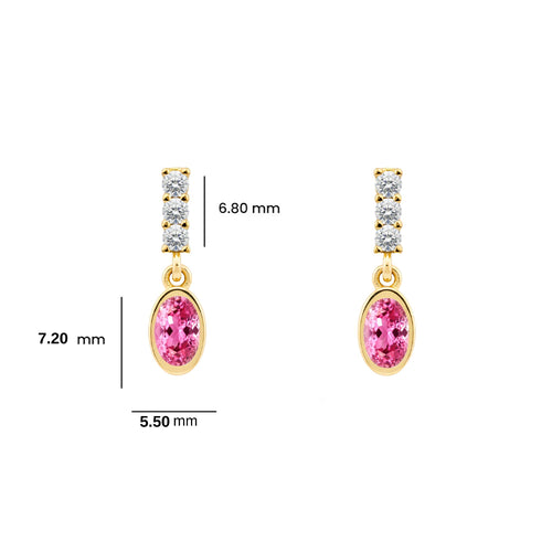 Oval Pink Sapphire Earrings