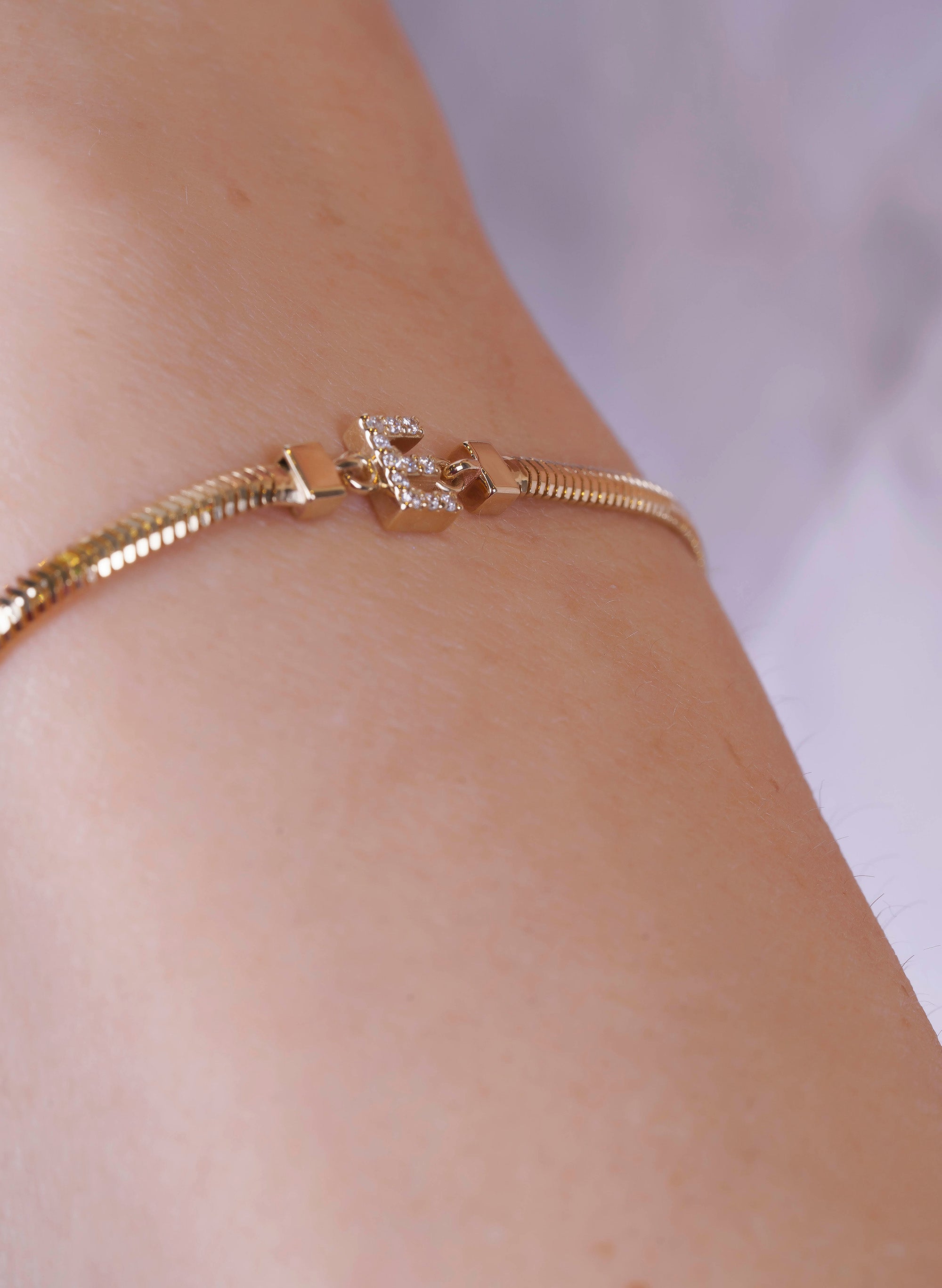 Letter E Diamond Bracelet / Birthday Gift