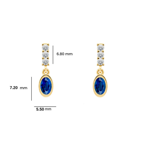 Oval Sapphire Earrings