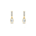 Oval White Sapphire Earrings
