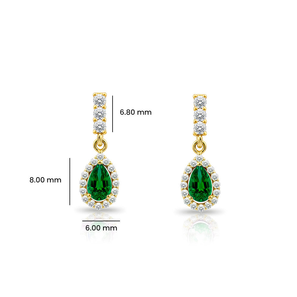 14K Gold Emerald Earrings