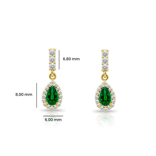 14K Gold Emerald Earrings