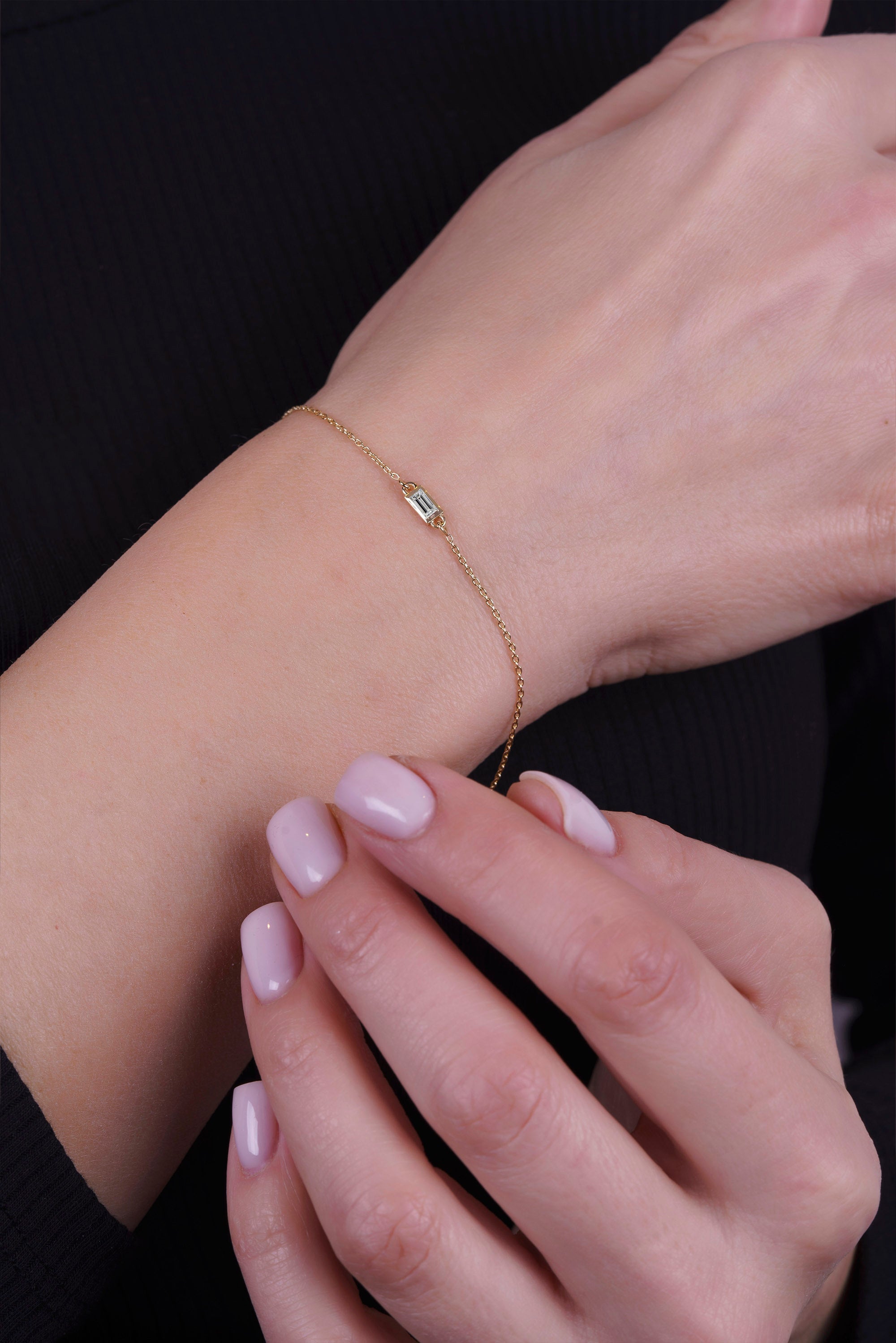Minimalist White Sapphire Bracelet