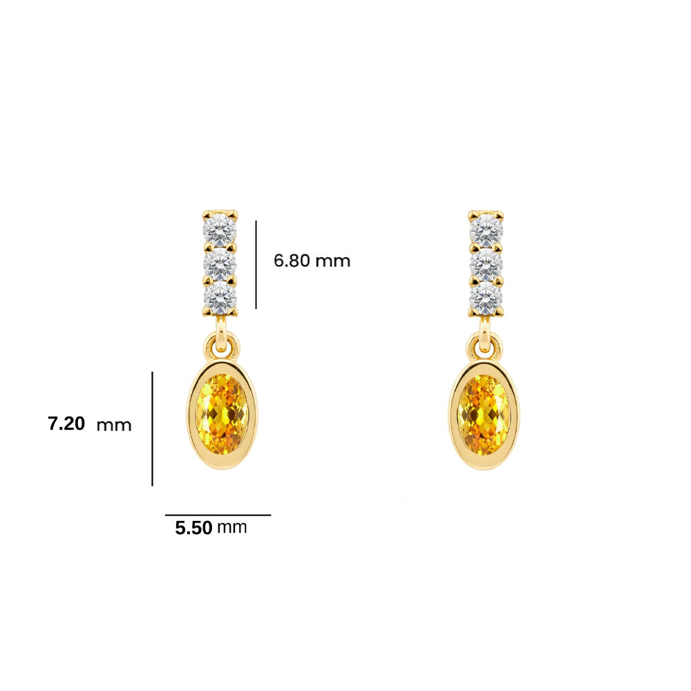 Oval Citrine Earrings