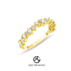 0,32 Carat Baguette and Round Cut Diamond Design Ring