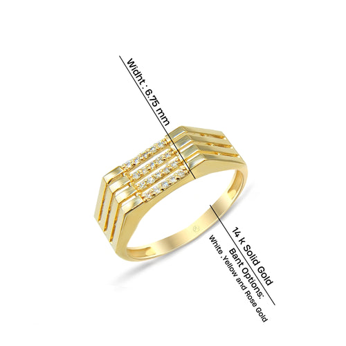 Modern Geometric Diamond Ring