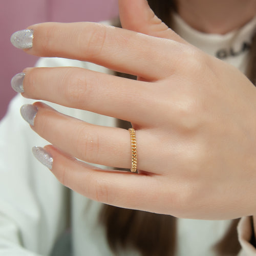 14K Solid Gold Chain Ring