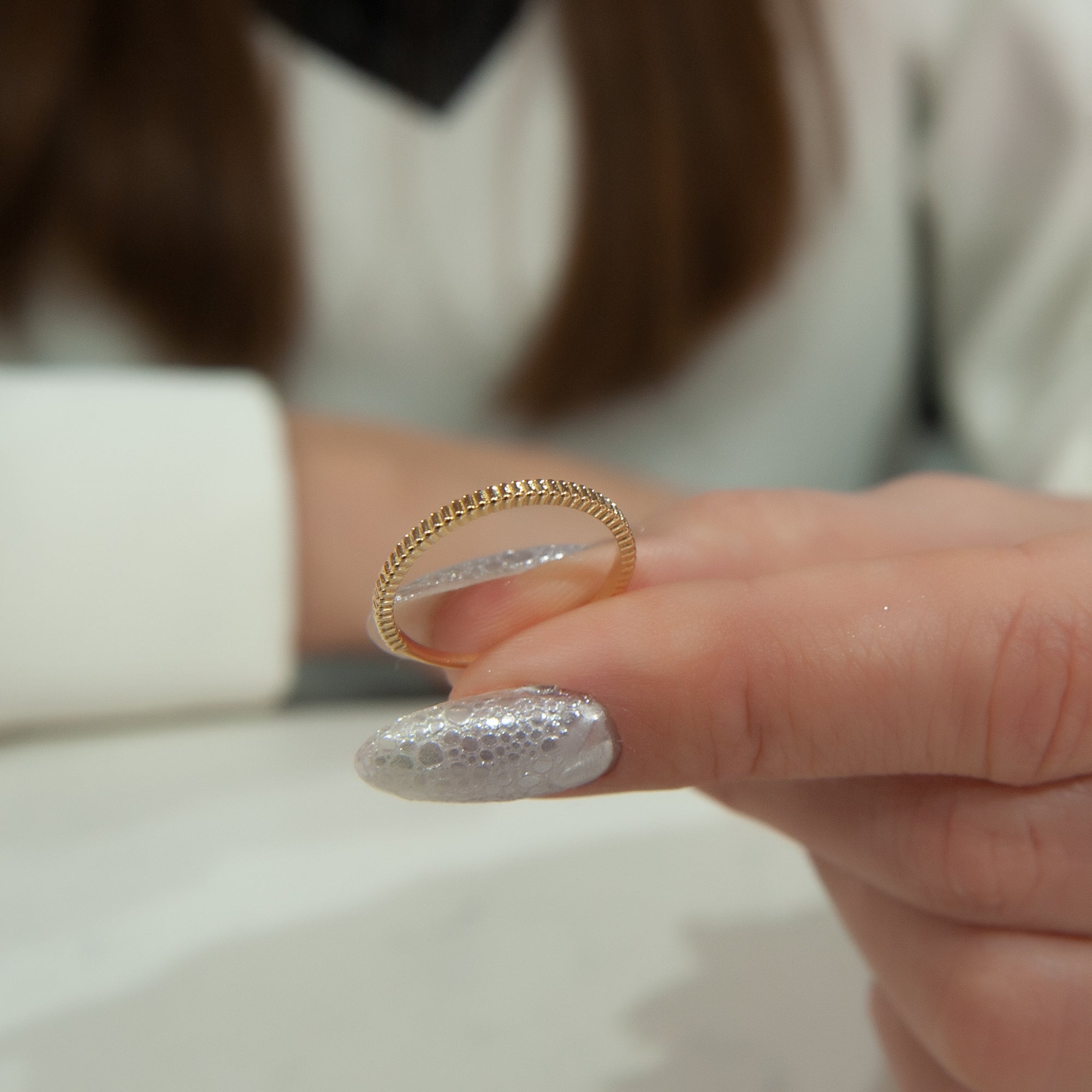 14K Solid Gold Stacking Ring, Minimalist Ring