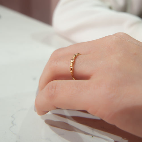 14K Gold Band Ring, Rectangle Ring, Minimalist Stacking Ring