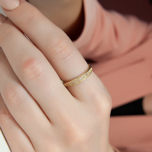 14K Gold Pave Diamond Band