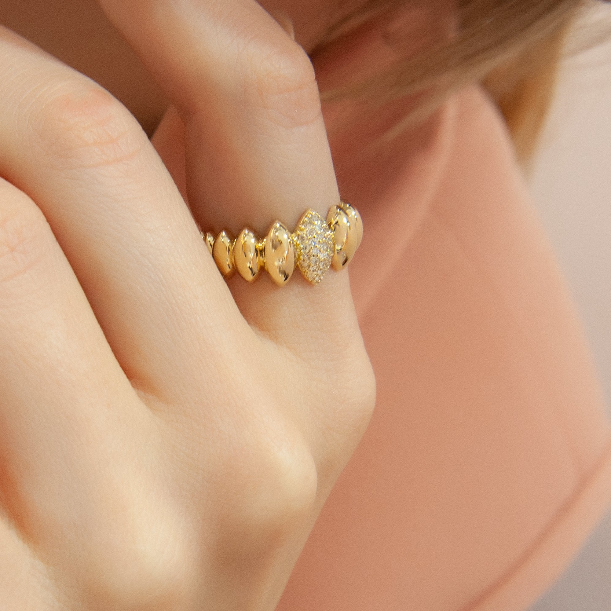 14K Gold Marquise Design Diamond Ring
