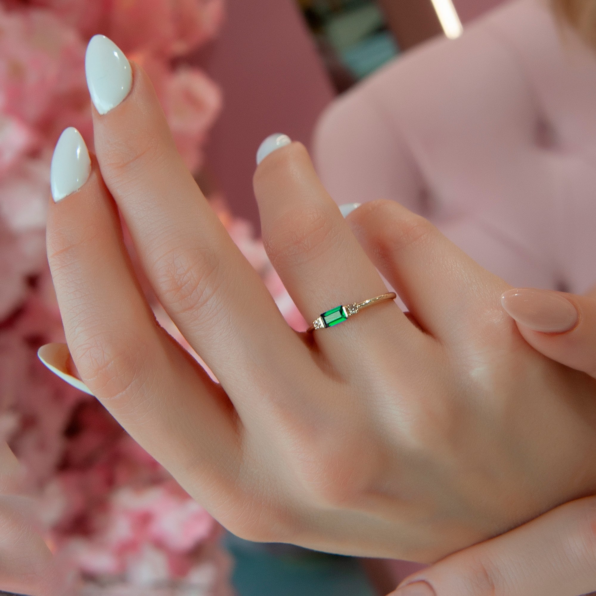 Baguette Emerald Ring, Promise Ring