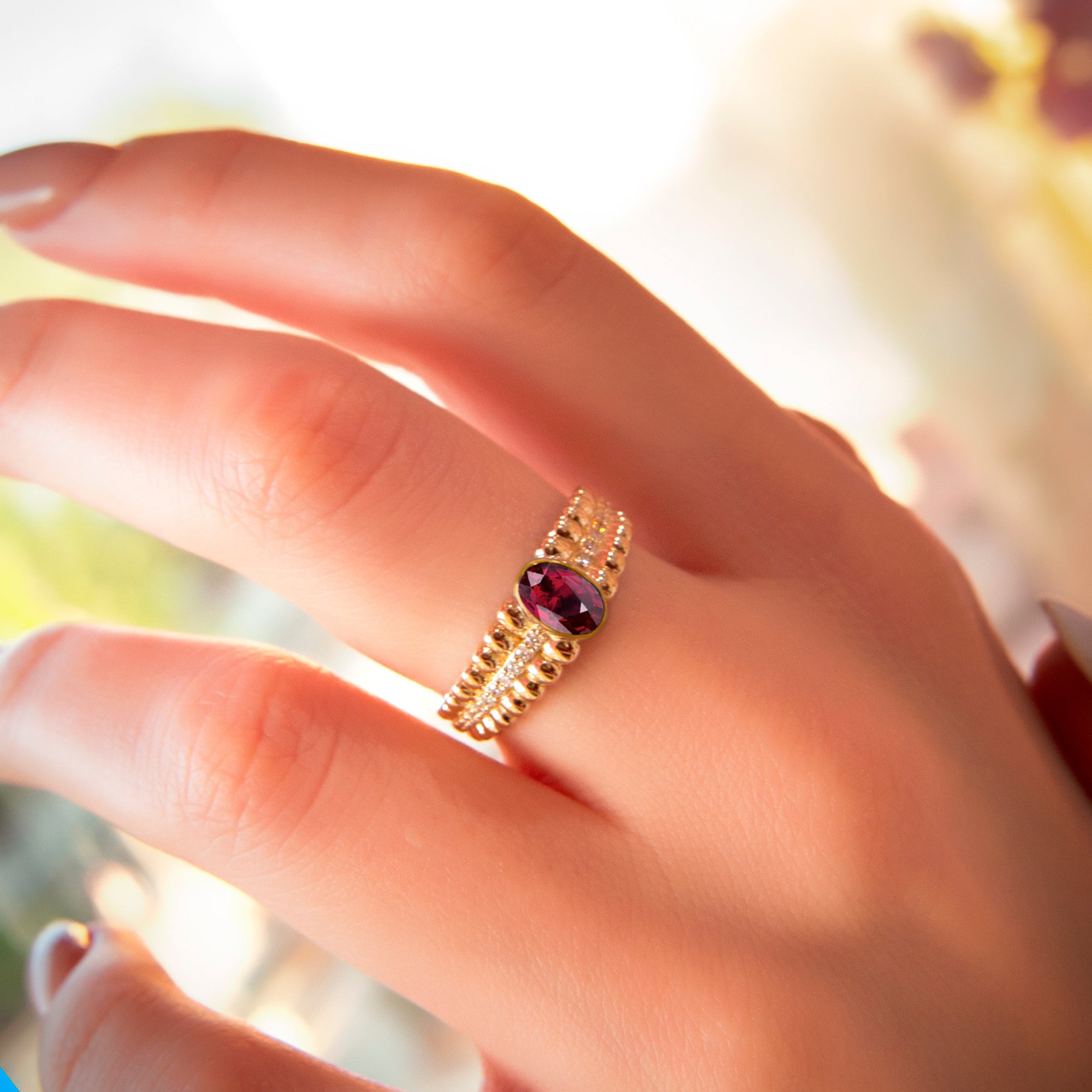 14K Gold Oval Ruby Ring