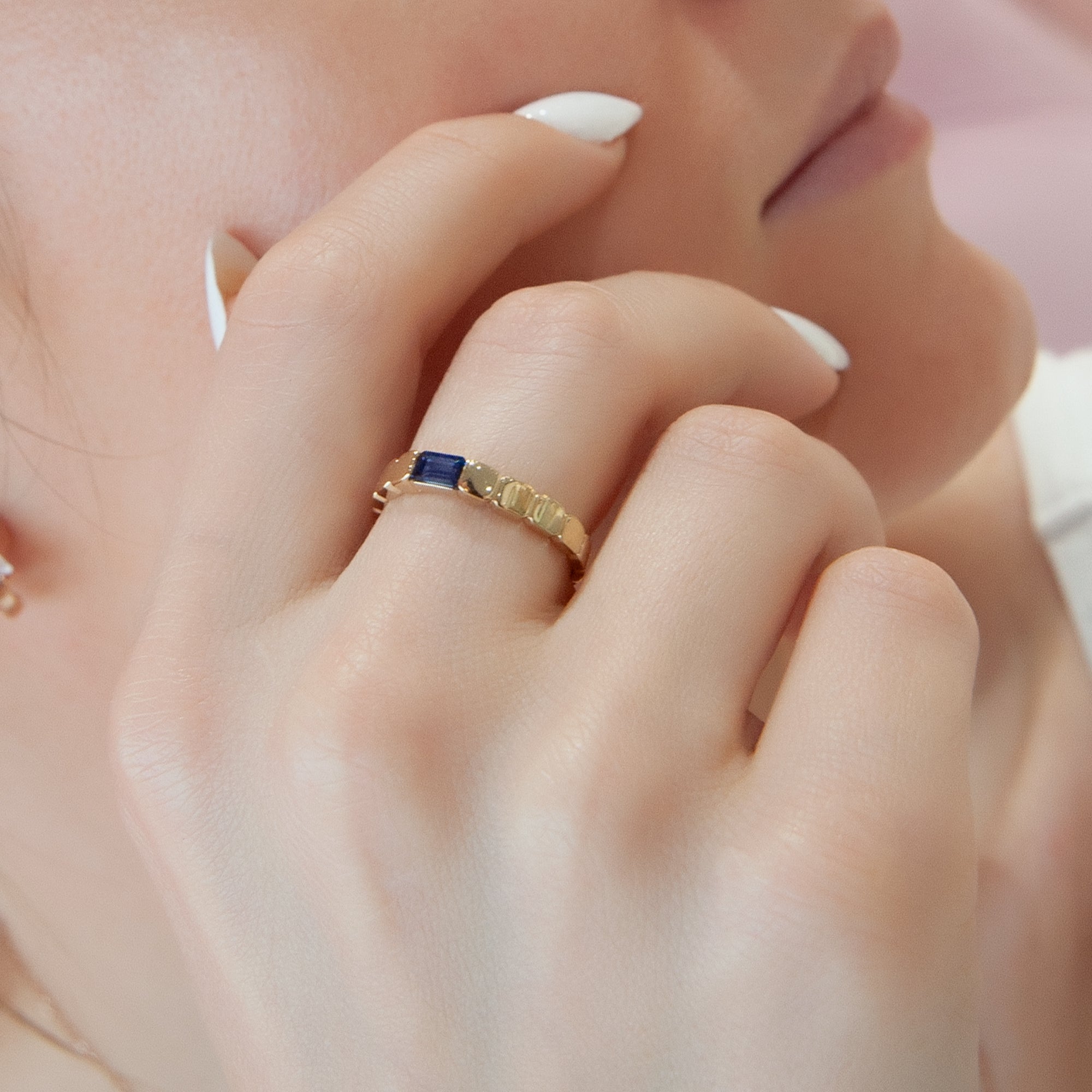 Minimalist Natural Sapphire Ring, Mother's Day Gift