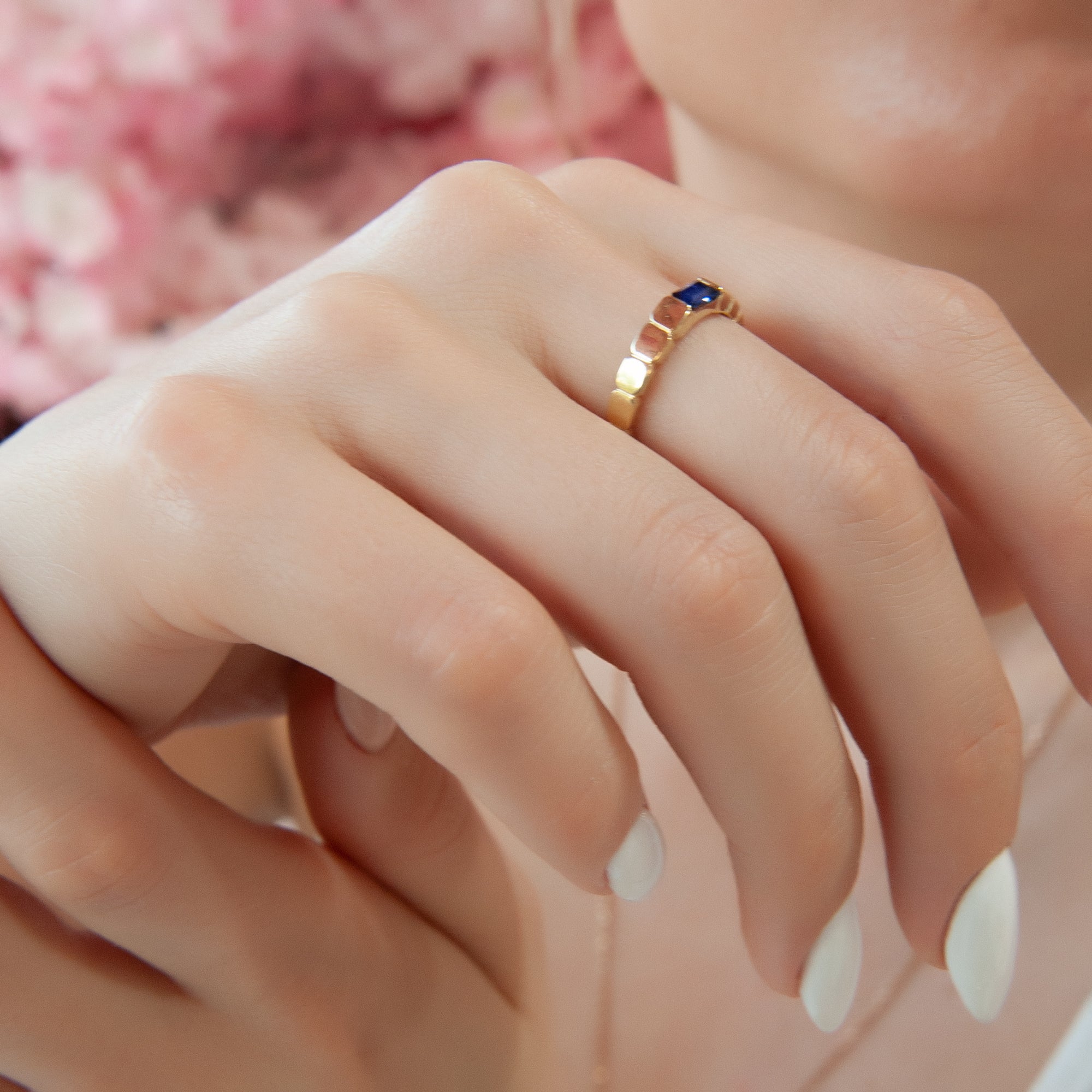 Minimalist Natural Sapphire Ring, Mother's Day Gift