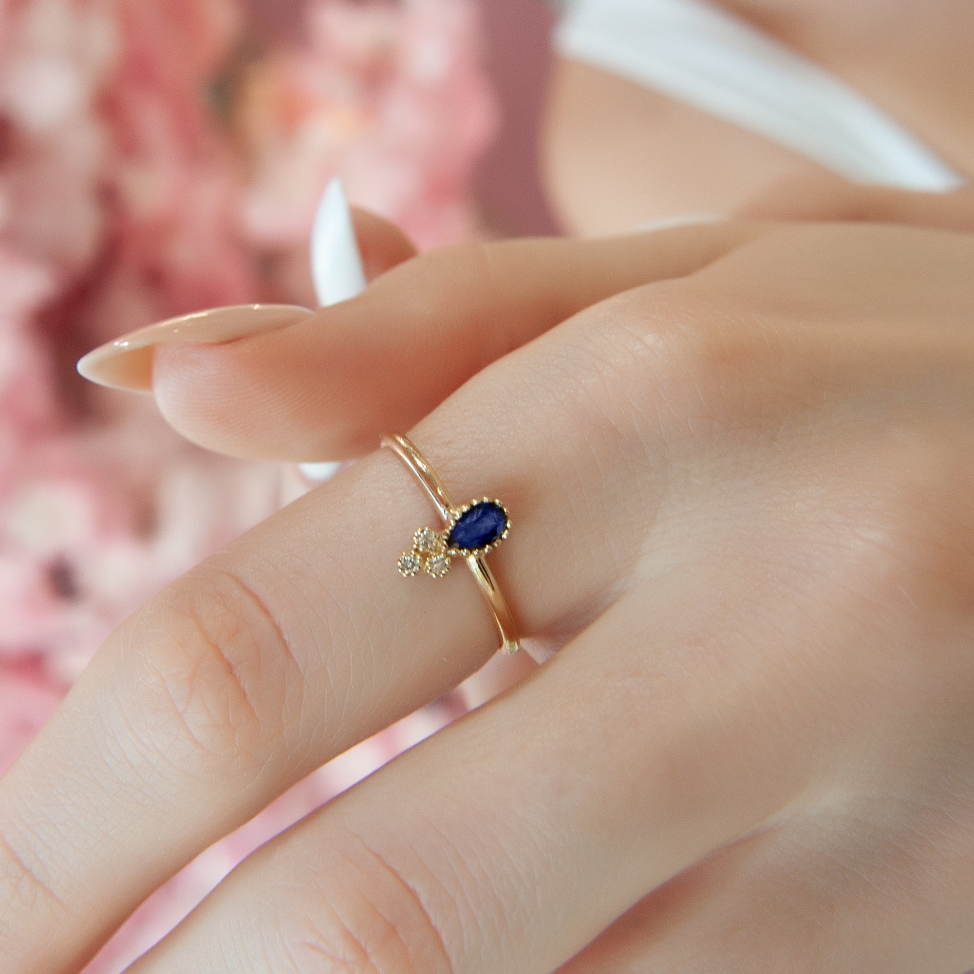 Sapphire Teardrop Ring, Anniversary Gift