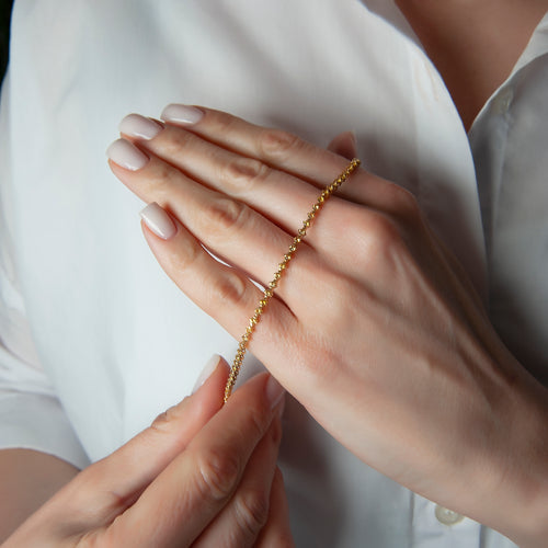 14K Gold Yellow Sapphire Tennis Bracelet / Gemstone Waterway Design