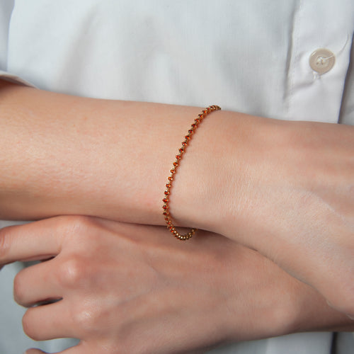 14K Gold Garnet Tennis Bracelet / January Birthstone Jewelry