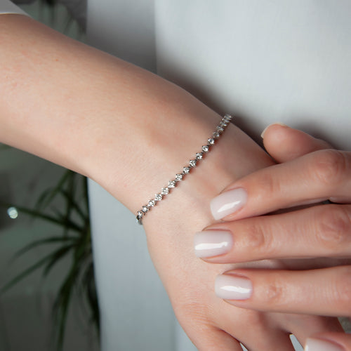 14K Gold Diamond Tennis Bracelet / 1.14 CTW Natural Diamond Line