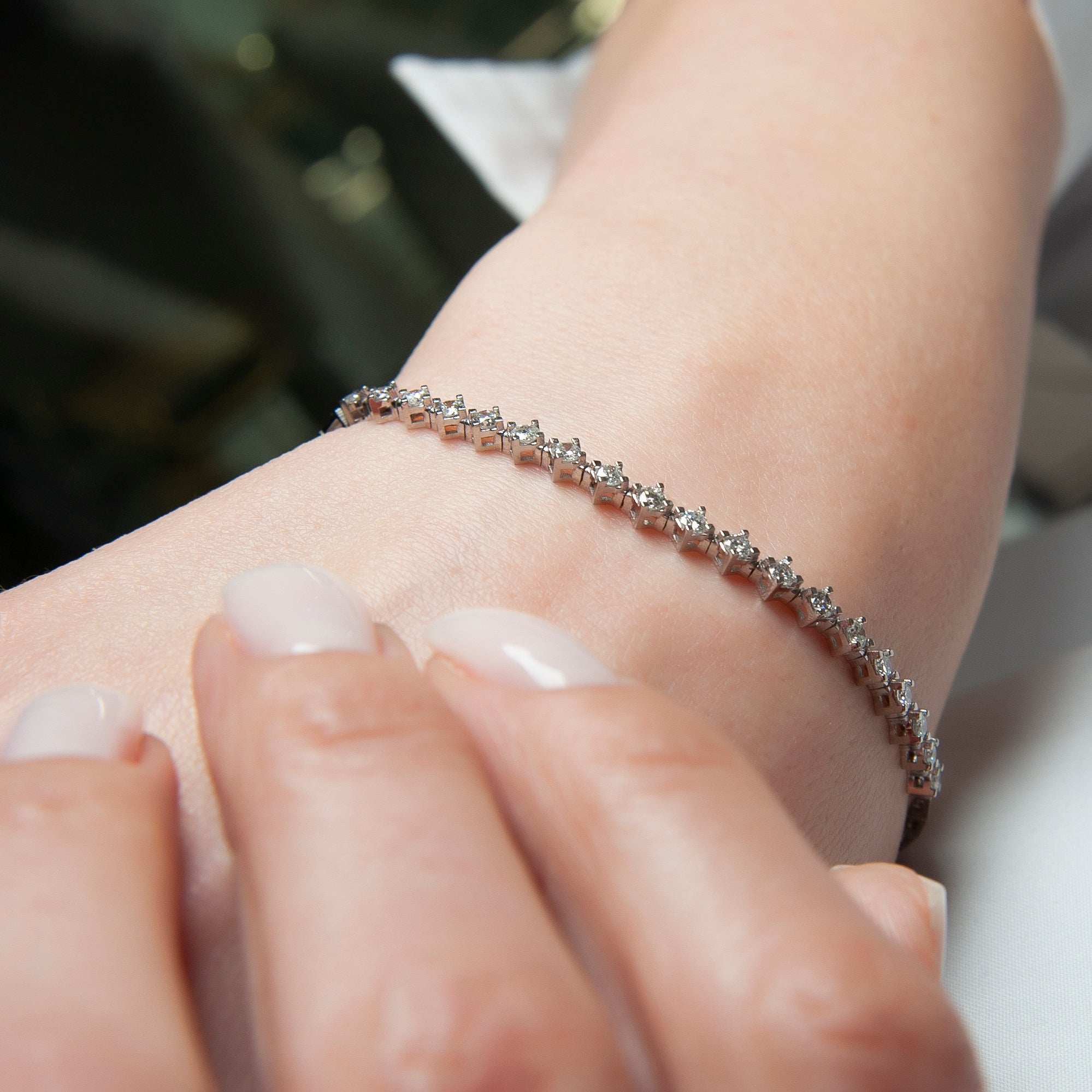 14K Gold Diamond Tennis Bracelet / 1.14 CTW Natural Diamond Line