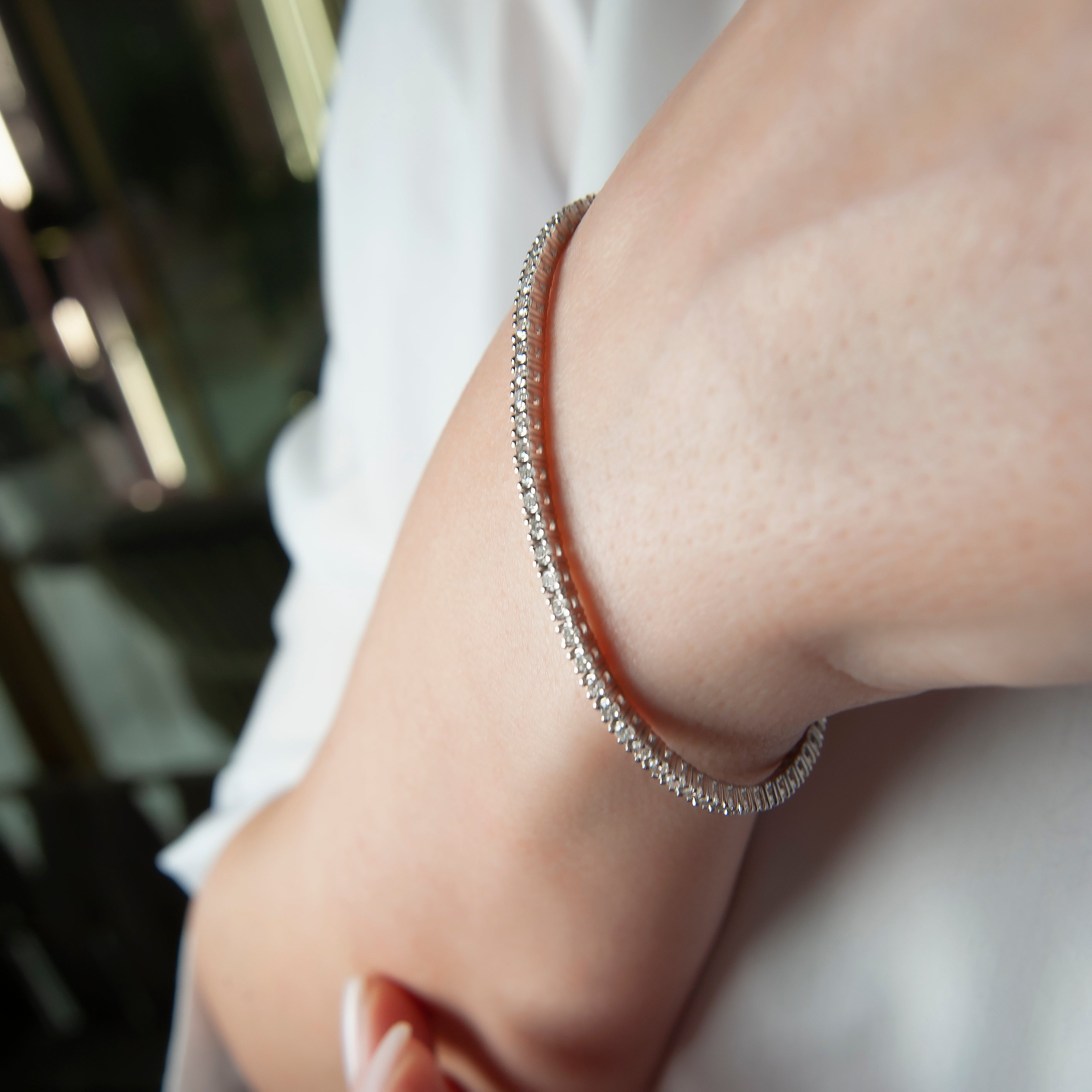 2.90 Carat Diamond Waterway Bracelet / Minimal Natural Diamond Bracelet